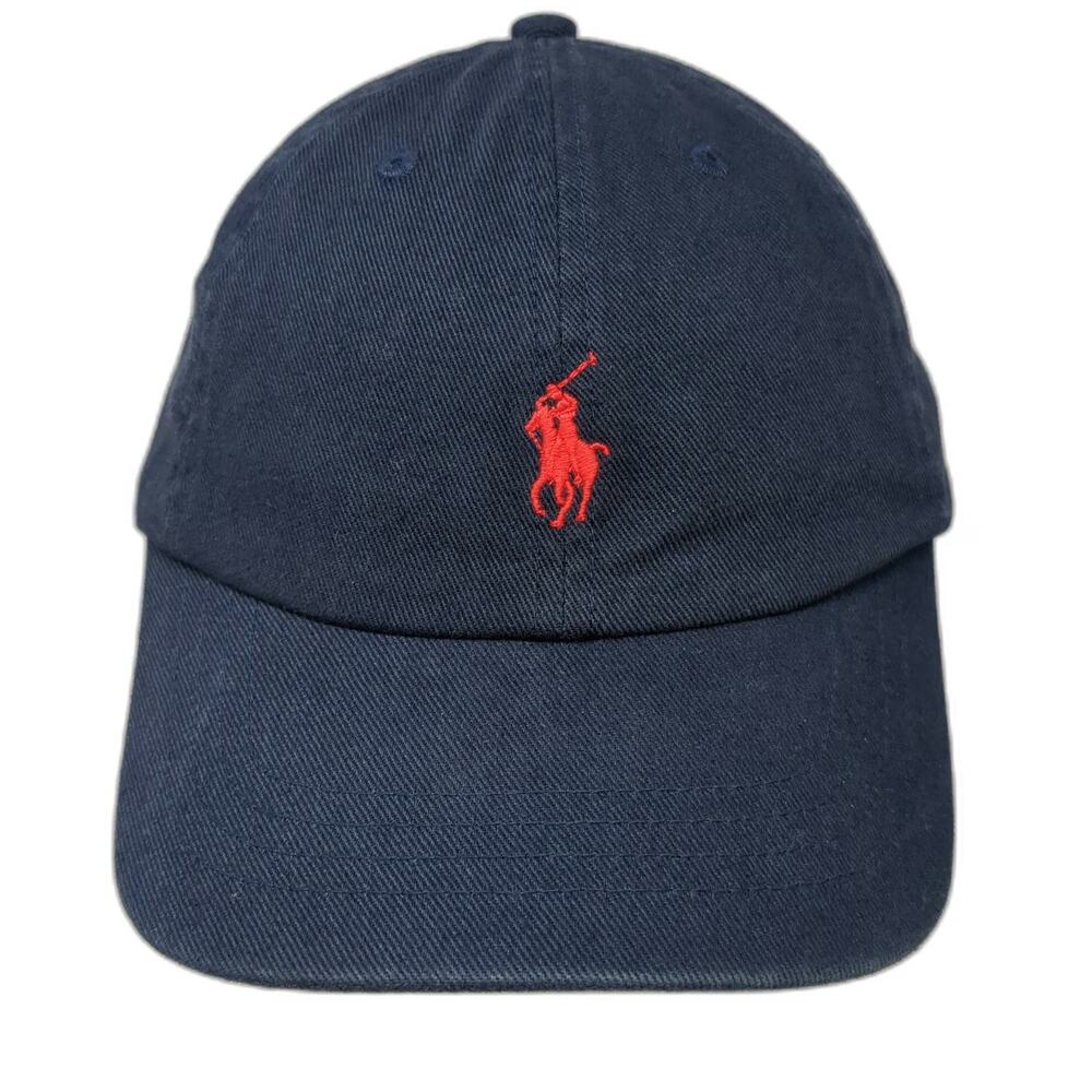 Polo Ralph Lauren Baseball Cap Blue One Size Slideback Red Embroidery Cotton Hat